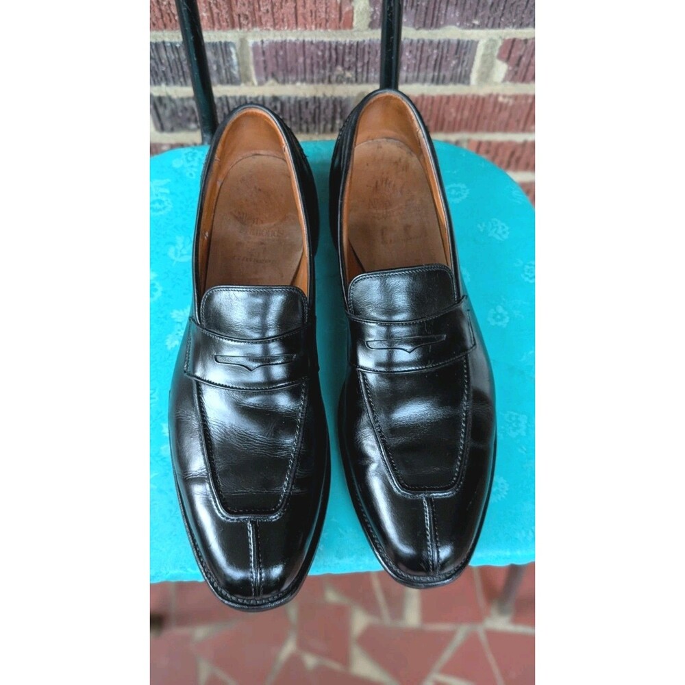 Allen Edmonds Glasgow Black Leather Split Toe Slip On Loafers- Men Size 14B